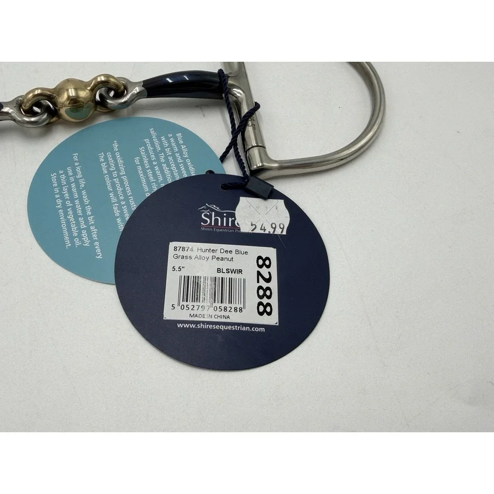 Shires Equestrian Blue Alloy Hunter Dee Bit With Lozenge 5.5